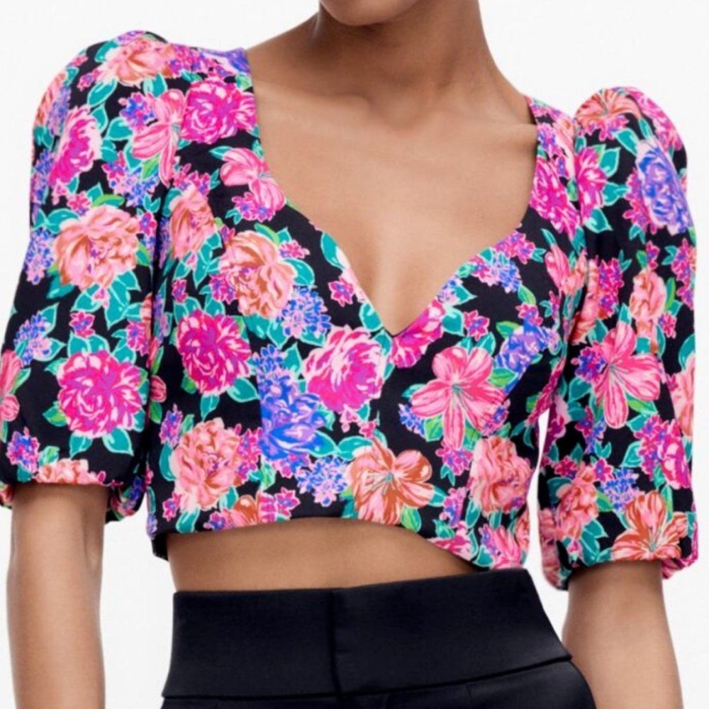 ZARA flower top size S!